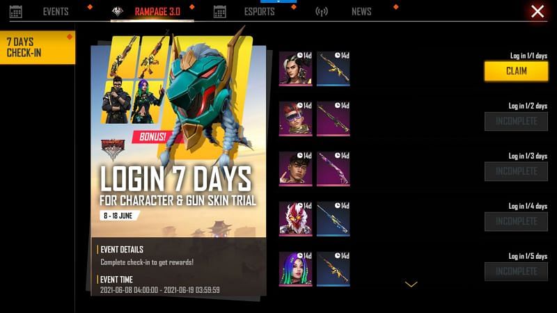 Players need to tap on the claim button besides the rewards to obtain them
